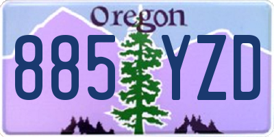OR license plate 885YZD