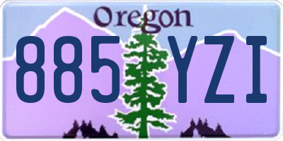 OR license plate 885YZI