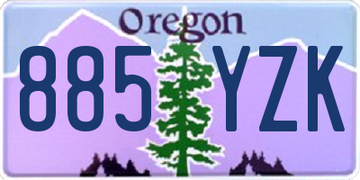 OR license plate 885YZK
