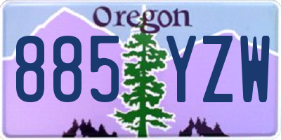 OR license plate 885YZW