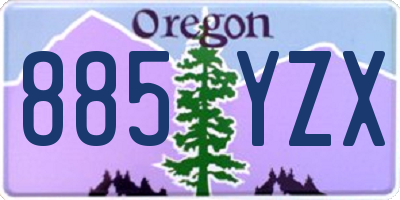 OR license plate 885YZX