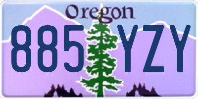 OR license plate 885YZY