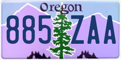 OR license plate 885ZAA