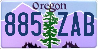 OR license plate 885ZAB