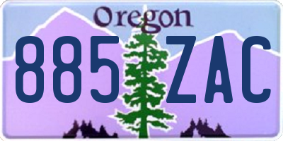 OR license plate 885ZAC