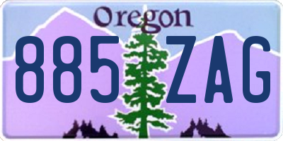 OR license plate 885ZAG