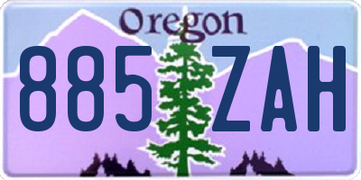 OR license plate 885ZAH