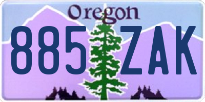 OR license plate 885ZAK
