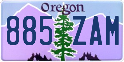 OR license plate 885ZAM