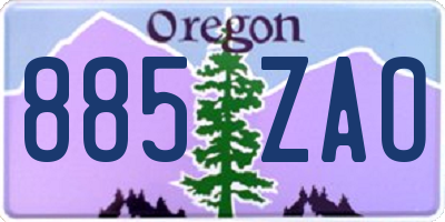 OR license plate 885ZAO