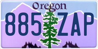 OR license plate 885ZAP