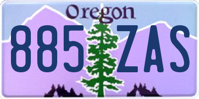 OR license plate 885ZAS