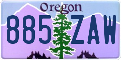 OR license plate 885ZAW