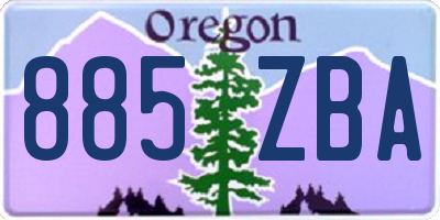 OR license plate 885ZBA