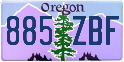 OR license plate 885ZBF