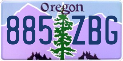 OR license plate 885ZBG
