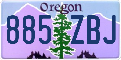 OR license plate 885ZBJ