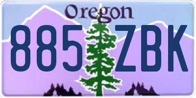OR license plate 885ZBK