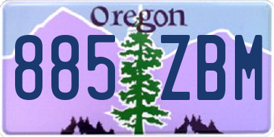 OR license plate 885ZBM