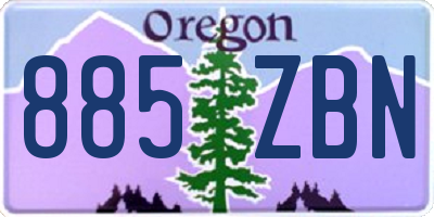 OR license plate 885ZBN