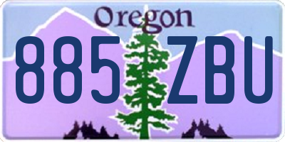 OR license plate 885ZBU