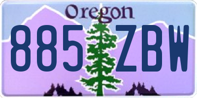 OR license plate 885ZBW
