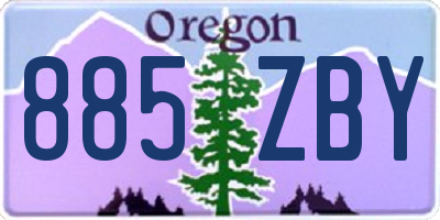 OR license plate 885ZBY