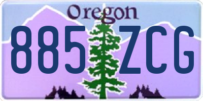 OR license plate 885ZCG