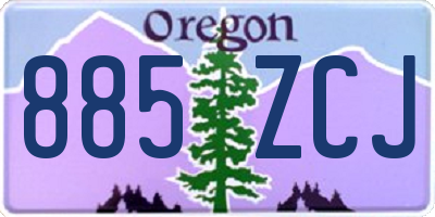OR license plate 885ZCJ
