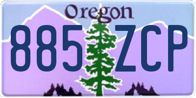 OR license plate 885ZCP