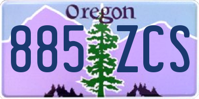 OR license plate 885ZCS