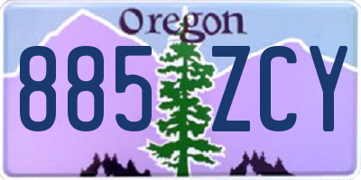 OR license plate 885ZCY