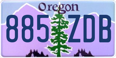 OR license plate 885ZDB