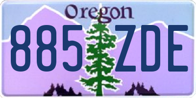OR license plate 885ZDE