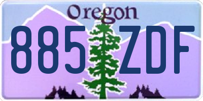 OR license plate 885ZDF