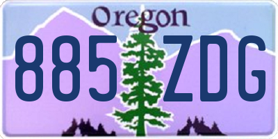 OR license plate 885ZDG
