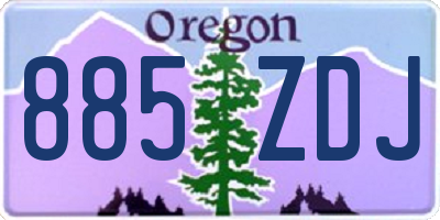 OR license plate 885ZDJ