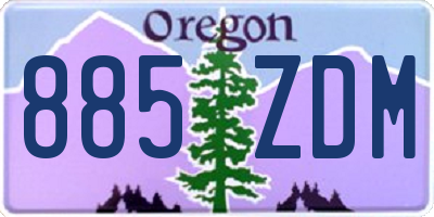 OR license plate 885ZDM