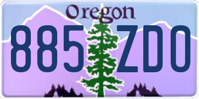 OR license plate 885ZDO