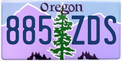 OR license plate 885ZDS