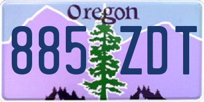 OR license plate 885ZDT