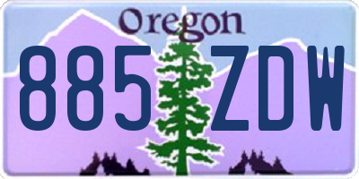 OR license plate 885ZDW