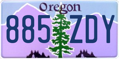 OR license plate 885ZDY