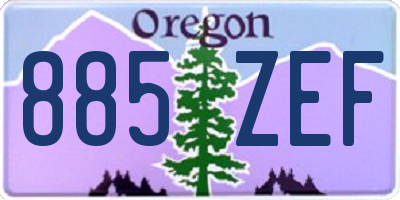 OR license plate 885ZEF