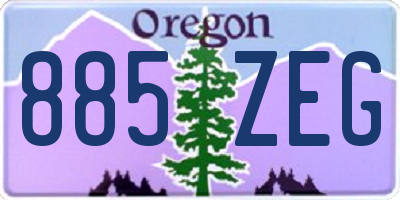 OR license plate 885ZEG