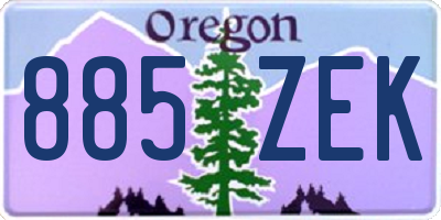 OR license plate 885ZEK