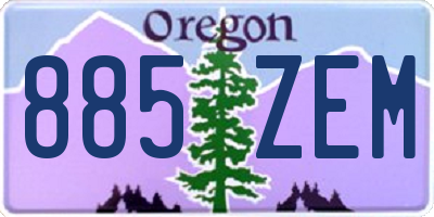 OR license plate 885ZEM