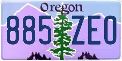 OR license plate 885ZEO