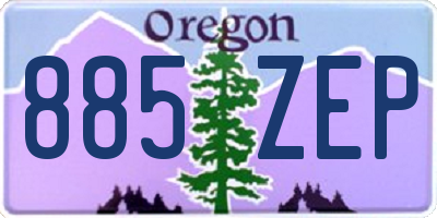 OR license plate 885ZEP