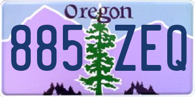 OR license plate 885ZEQ